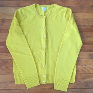 Mustard Yellow J. Crew Factory Cashmere Cardigan